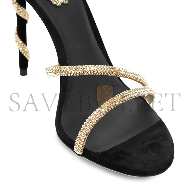 RENÉ CAOVILLA  GOLDEN MARGOT SPIRAL SANDALS 105 C11339